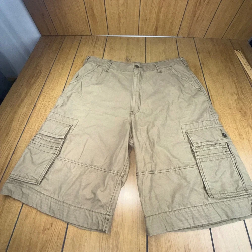 Levis Mens Cargo Shorts Size 42 Extra Long Green Utility Relaxed Fit Cotton